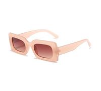 QSYJCCXD Occhiali da sole da donna moda vintage rettangolo cornice viola rosa occhiali quadrati ragazze occhiali da sole signore occhiali UV400, Tè sfumato tè, Taglia unica