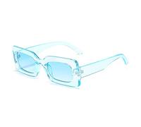 QSYJCCXD Occhiali da sole da donna moda vintage rettangolo cornice viola rosa occhiali quadrati ragazze occhiali da sole signore occhiali UV400, Blu e blu., Taglia unica