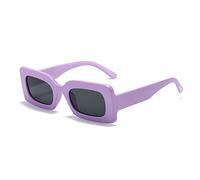 QSYJCCXD Occhiali da sole da donna moda vintage rettangolo cornice viola rosa occhiali quadrati ragazze occhiali da sole signore occhiali UV400, Grigio Viola Opaco, Taglia unica