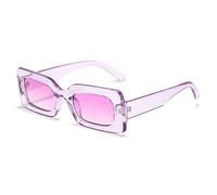QSYJCCXD Occhiali da sole da donna moda vintage rettangolo cornice viola rosa occhiali quadrati ragazze occhiali da sole signore occhiali UV400, Viola Doppio Viola, Taglia unica