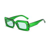 QSYJCCXD Occhiali da sole da donna moda vintage rettangolo cornice viola rosa occhiali quadrati ragazze occhiali da sole signore occhiali UV400, blu verde, Taglia unica
