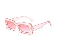 QSYJCCXD Occhiali da sole da donna moda vintage rettangolo cornice viola rosa occhiali quadrati ragazze occhiali da sole signore occhiali UV400, Rosa Sfumato Rosa, Taglia unica