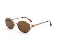 QSYJCCXD Occhiali da sole ovali con montatura in metallo retrò per donne e uomini che guidano occhiali da sole occhiali da sole piccoli UV400, Sole Marrone, Taglia unica