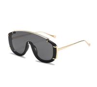 QSYJCCXD Occhiali da sole oversize alla moda per le donne Vintage Frame One Piece occhiali da sole di lusso alla moda, Nero grigio, Taglia unica
