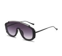 QSYJCCXD Occhiali da sole oversize alla moda per le donne Vintage Frame One Piece occhiali da sole di lusso alla moda, Doppio Grigio, Taglia unica