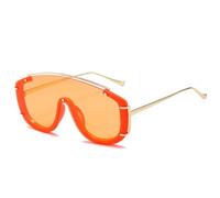 QSYJCCXD Occhiali da sole oversize alla moda per le donne Vintage Frame One Piece occhiali da sole di lusso alla moda, Arancione, Taglia unica
