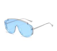 QSYJCCXD Occhiali da sole oversize alla moda per le donne Vintage Frame One Piece occhiali da sole di lusso alla moda, Blu, Taglia unica