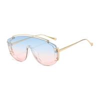 QSYJCCXD Occhiali da sole oversize alla moda per le donne Vintage Frame One Piece occhiali da sole di lusso alla moda, Bluepink, Taglia unica