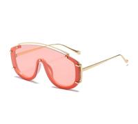 QSYJCCXD Occhiali da sole oversize alla moda per le donne Vintage Frame One Piece occhiali da sole di lusso alla moda, rosa, Taglia unica