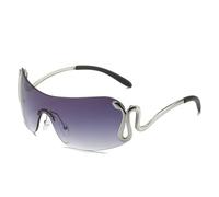 QSYJCCXD Occhiali da Sole Punk di Lusso Donne Un Pezzo Sun Occhiali da Sole Uv400 Fashion Snake Frame Sfumature Goggle Eyeglesses