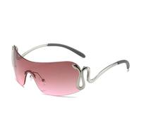QSYJCCXD Occhiali da Sole Punk di Lusso Donne Un Pezzo Sun Occhiali da Sole Uv400 Fashion Snake Frame Sfumature Goggle Eyeglesses
