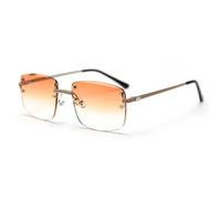 QSYJCCXD Occhiali da sole rettangolari senza montatura occhiali da sole vintage in metallo senza montatura occhiali da sole colorati per donne e uomini, 4, Taglia unica