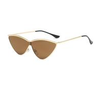 QSYJCCXD Occhiali da sole vintage da donna con montatura in metallo retrò triangolo lente occhiali da sole Cateye occhiali femminili UV400, C7, Taglia unica