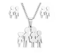 QSYJCCXD Orecchini a ciondolo set in acciaio inossidabile Famiglia di aragosta Silver 17 "A452-Default