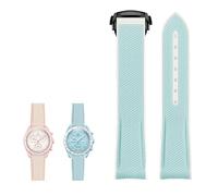 QSYJCCXD Orologi da fine curvo in silicone in gomma Nuova fascia d'oro da 20 mm cinghia di orologio per il campione di campione Omega X Moonswatch Celestial Sports