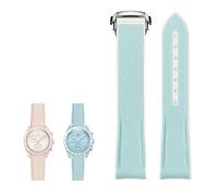 QSYJCCXD Orologi da fine curvo in silicone in gomma Nuova fascia d'oro da 20 mm cinghia di orologio per il campione di campione Omega X Moonswatch Celestial Sports