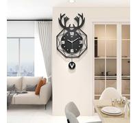 QSYJCCXD Orologio da Parete con Telaio in Metallo, Numeri Non toccanti, Moderno Orologio da Parete in Quarzo Decorativo per Interno/Cucina/Soggiorno