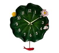 QSYJCCXD Orologio da Parete Creativo Loto Foglia silenziosa Non ticchetto Orologio da Parete Soggiorno Decorativo Clock a Parete Pendolo con Luce Night Non ticchetta