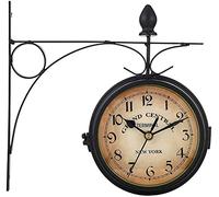 QSYJCCXD Orologio da Parete da Giardino all'aperto, Orologio a Doppia Faccia Montato a Parete Antico Interno Antico, Numeri Arabi mostrano Un Movimento Silenzioso per la Decorazione Domestica