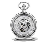 QSYJCCXD Orologio da tasca meccanica retrò orologi per avvolgimento a mano liscio Incisione della catena di orologio per uomini per uomini