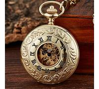 QSYJCCXD Orologio da uomo meccanico a 2 lati vintage a 2 lati orologio da uomo a doppia faccia orologio per vento da tasca con il regalo a catena