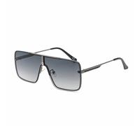 QSYJCCXD Oversize One-Piece Occhiali Da Sole Degli Uomini di Lusso Punk Telaio In Metallo Occhiali Da Sole Per Le Signore Maschili Sfumature Occhiali Anti UV400, C6 Grigio Verde, Taglia unica
