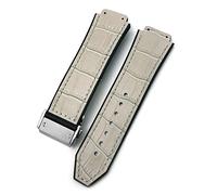 QSYJCCXD per Cinghia di Orologio , Cow in Gomma in Gomma in Gomma da 25-19 mm Braccialetti di Pelle di Vitello Sportivo Uomini e Bande di Orologi WOM