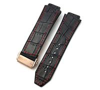 QSYJCCXD per Cinghia di Orologio , Cow in Gomma in Gomma in Gomma da 25-19 mm Braccialetti di Pelle di Vitello Sportivo Uomini e Bande di Orologi WOM