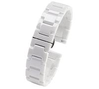 QSYJCCXD - Per donne e uomini, bracciale in ceramica con combinazione in acciaio inox, cinturino da 12, 14, 15, 16, 18, 20, 22 mm, cinturino alla moda per orologio da polso, 16mm