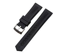 QSYJCCXD Per la fascia di orologi a nastro in silicone sportivo Bracciale in gomma naturale sudore impermeabile con orologio acciaio fine in acciaio 20 22 mm
