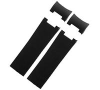 QSYJCCXD per la fascia di orologi in gomma in silicone 263 cinghia di estremità curva subacquee 22mm Braccialetti per orologi a cinghia impermeabile (colore: B nero argento, dimensione: 22 mm)
