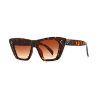 QSYJCCXD Retro Donne Occhiali Da Sole Moda Colori Della Caramella Del Chiodo Occhiali Da Sole Degli Uomini Blu Rosa Occhiali Da Sole Tonalità UV, Gradiente di tè leopardo, Taglia unica