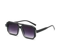 QSYJCCXD Retro Doppio Ponte Quadrato Uomini Occhiali Da Sole Moda Chiaro Gradiente Shades UV400 Donne Occhiali Da Sole, Gradiente Nero Grigio, Taglia unica
