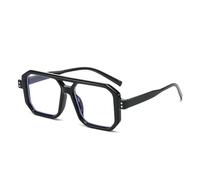 QSYJCCXD Retro Doppio Ponte Quadrato Uomini Occhiali Da Sole Moda Chiaro Gradiente Shades UV400 Donne Occhiali Da Sole, Nero trasparente, Taglia unica