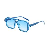 QSYJCCXD Retro Doppio Ponte Quadrato Uomini Occhiali Da Sole Moda Chiaro Gradiente Shades UV400 Donne Occhiali Da Sole, Blu Blu Gradiente, Taglia unica