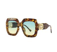 QSYJCCXD Retro Poligono Occhiali Da Sole Donne Gradiente Eyewear Shades UV400 Uomini Rivetti Occhiali Da Sole, Gradiente di tè leopardo, Taglia unica
