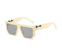 QSYJCCXD Retro Punk Quadrato Jelly Color Occhiali Da Sole Donne Tonalità UV400 Uomini di Modo Trasparente Ocean Gradient Occhiali Da Sole, Gelatina Beige Grigio, Taglia unica