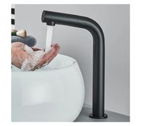 QSYJCCXD Sensore Automatico Bacino da Bagno Rubinetto Nero Cromato Smart -washbasin Tap con Mixer per lavandino in Ottone per vanità del Bagno