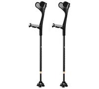 QSYJCCXD Stampchetta per avambraccio Regolabile in Altezza, stampelle di Gomiti Che assorbono Gli Urti ergonomici, con Comoda Assistenza Leggera, per Uomini/Donne, Nero
