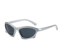 QSYJCCXD Trend Steampunk Occhiali Da Sole Occhiali Da Sole Delle Donne Degli Uomini di Modo Occhiali Da Sole Punk Occhiali Da Sole Femminile Occhiali Da Sole Occhiali UV400, Grigio argento, Taglia