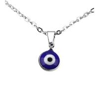 QSYJCCXD Turco occhi malvagi blu perline ciondolo collana clavicola catena gioielli regalo 0-argento occhio