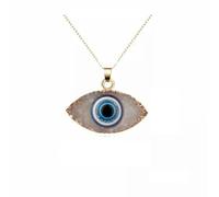 QSYJCCXD Turco occhi malvagi blu perline ciondolo collana clavicola catena gioielli regalo 0-argento occhio