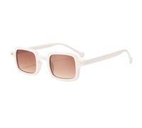QSYJCCXD UV400 Uomini Donne Leopard Blu Occhiali Da Sole Retro Rivetti Decorazione Sfumature Sfumature Moda Quadrato Earwear, Tè Bianco, Taglia unica
