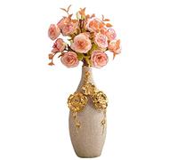QSYJCCXD Vaso Fiorito in Porcellana glassata Dorata Vaso di Fiori in Ceramica per Lo Studio Decorazione per Matrimoni Domestici con Vaso di Fiori per Fiori Vaso