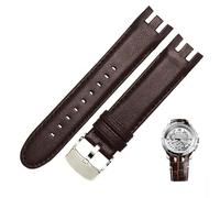 QSYJCCXDL Cinturino per orologio in vera pelle per Swatch YRS403 412 402G cinturino orologio 21mm Mencas Men Curves End Watches Strap