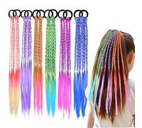 QSZHSL 12 Pezzi Trecce Extension Capelli per Bambina, Capelli Colorati Trecce, Capelli Intrecciata Estensioni Dei Capelli, Estensione dei Capelli Colorati, per Ragazze Partito Festival