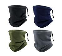 QSZHSL 4 Pezzi Scaldacollo in Pile Invernale, Elastico e Antivento per Uomo e Donna - Ghetta Maschera per Moto, Bici, Running, Sci e Sport
