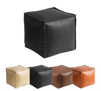 QSZTJJ Poggiapiedi, Poggiapiedi Divano quadrato, Puffo Imbottito in Tessuto Tecnico Resistente e Antistrappo, Comodo e Impermeabile,morbido sgabello imbottito pieghevole da 40 cm (Black,1PC)