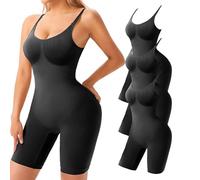 QTANZIQI 3 Piece Womens Bodyshaper Romper Shapewear Waist Trainer Body Suit Open Crotch Shape Body Line