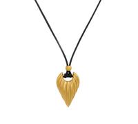 QTANZIQI Ali uniche Love Heart Cuore Black Rope Necklace in Acciaio Inossidabile Accessori per Gioielli placcati Presenti